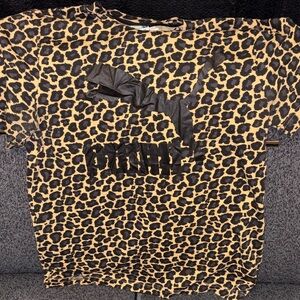 Puma Black and Tan Leopard Print Tee
